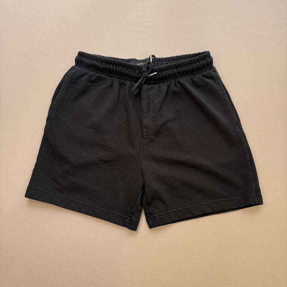 Cotton On Mens Black Fleece Shorts Drawstring Elastic Waist Size Small/P